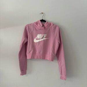 Nike Women's Light Pink Cropped Hoodie